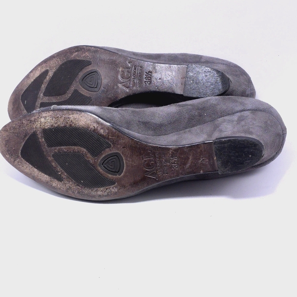 Womens Sz 6 (36.5) AGL Wedge Attilio Giusti Leombruni Gray Snake Studded Ballet - Picture 10 of 11